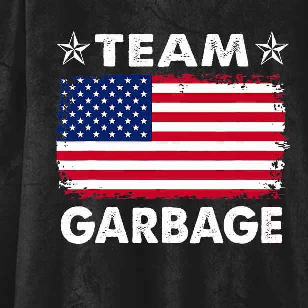 Team Garbage 2024 American Usa Flag Hooded Wearable Blanket