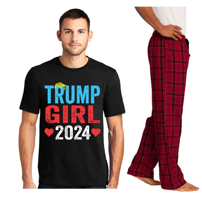 Trump Girl 2024 Shirts Cute Trump Flag Girls Kids Pajama Set