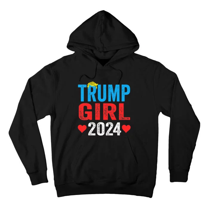 Trump Girl 2024 Cute Trump Flag Tall Hoodie