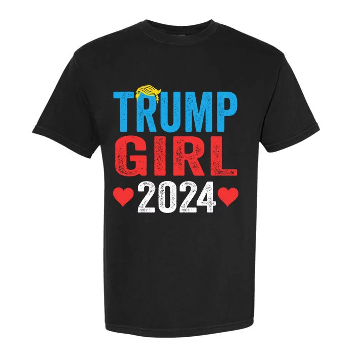 Trump Girl 2024 Shirts Cute Trump Flag Garment-Dyed Heavyweight T-Shirt