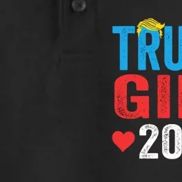 Trump Girl 2024 Shirts Cute Trump Flag Dry Zone Grid Performance Polo