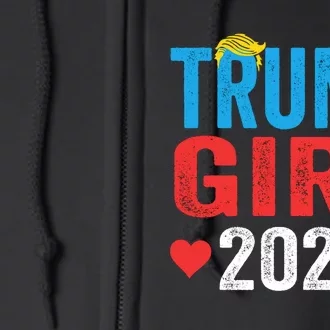 Trump Girl 2024 Shirts Cute Trump Flag Full Zip Hoodie