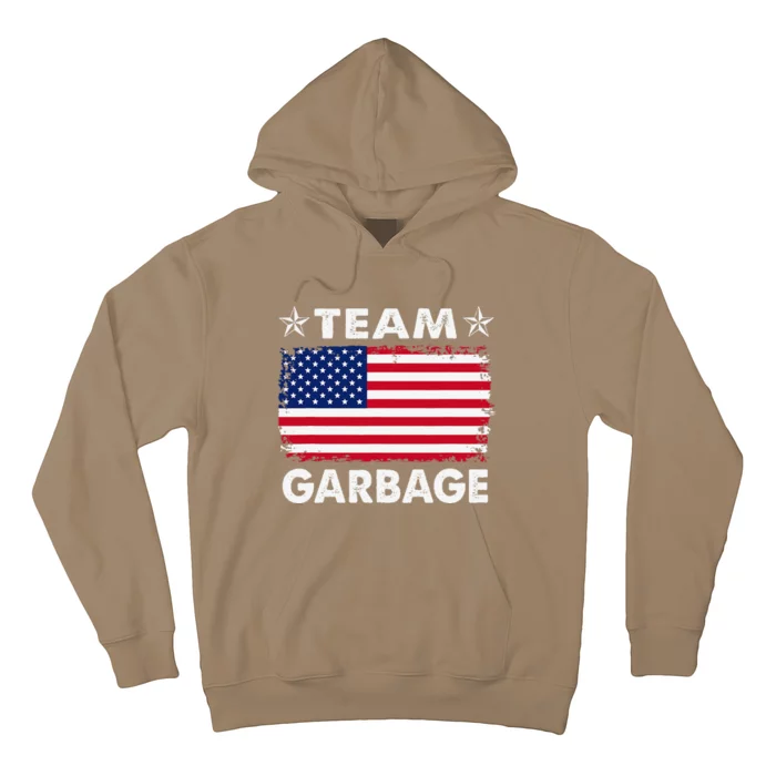 Team Garbage 2024 American Usa Flag Retro Vintage Funny Hoodie