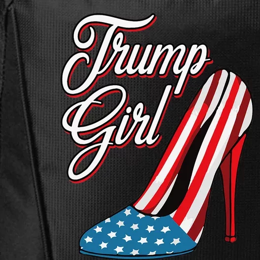 Trump Girl 2024 High Heels American Flag City Backpack