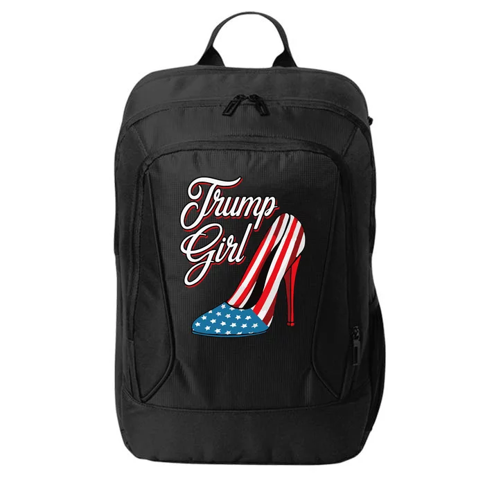 Trump Girl 2024 High Heels American Flag City Backpack