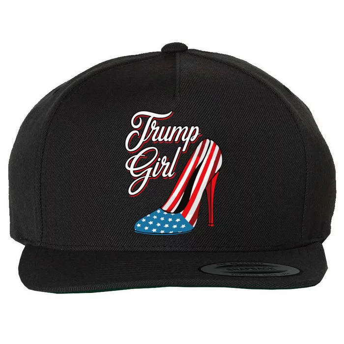 Trump Girl 2024 High Heels American Flag Wool Snapback Cap