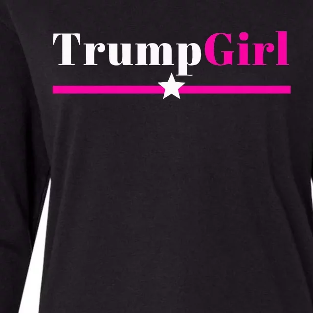 Trump Girl 2024 Trump Girl Pink Womens Cotton Relaxed Long Sleeve T-Shirt