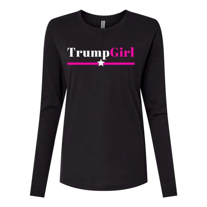 Trump Girl 2024 Trump Girl Pink Womens Cotton Relaxed Long Sleeve T-Shirt