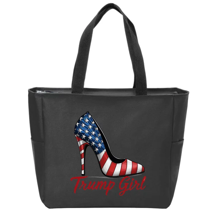 Trump Girl 2024 Cute Trump Flag Zip Tote Bag