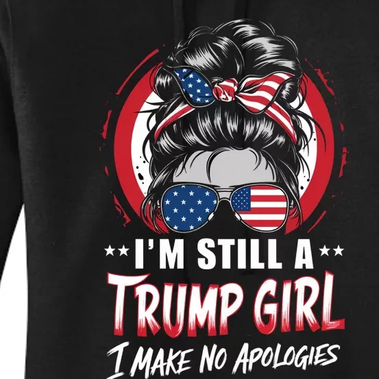 Trump Girl 2024 Patriotic Graphic Women's Pullover Hoodie