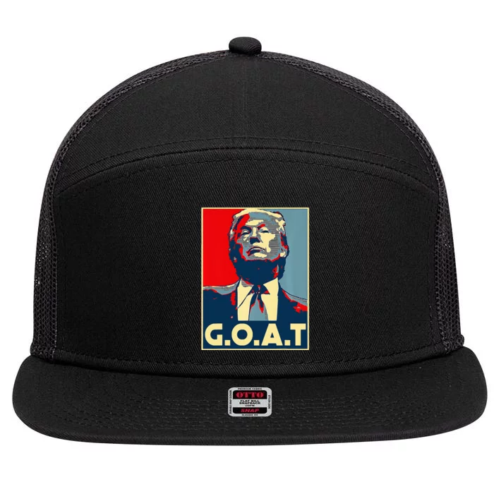 Trump G.O.A.T 2024 Election 2024 TrumpS Coming Back 7 Panel Mesh Trucker Snapback Hat