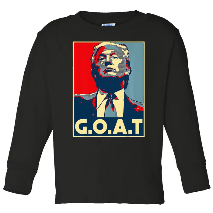 Trump G.O.A.T 2024 Election 2024 TrumpS Coming Back Toddler Long Sleeve Shirt