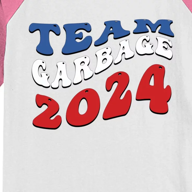 Team Garbage 2024 Garbage For Trump 2024 Kids Colorblock Raglan Jersey