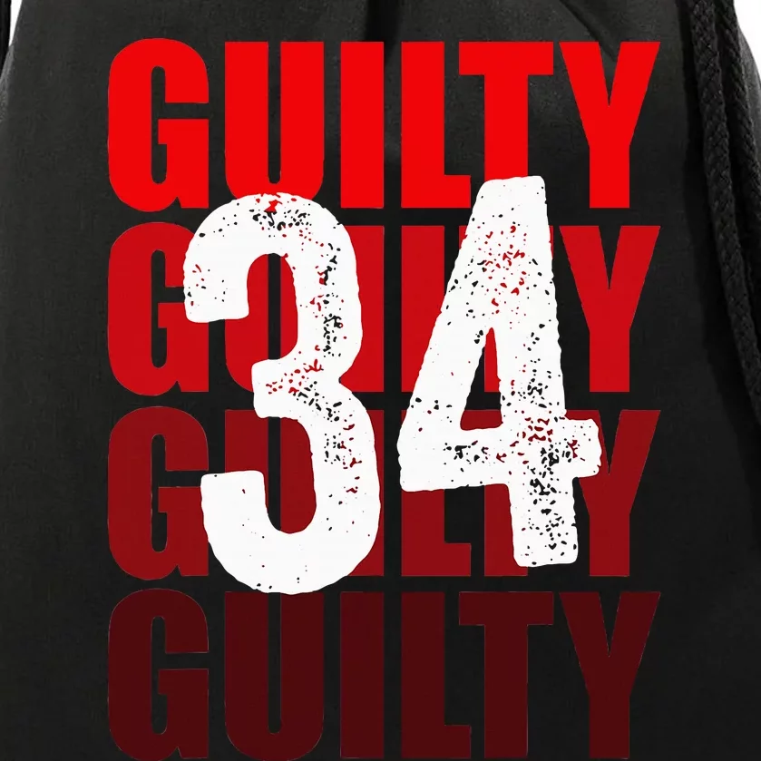 Trump Guilty 34 Counts Drawstring Bag