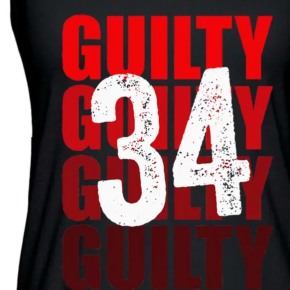 Trump Guilty 34 Counts Ladies Essential Flowy Tank