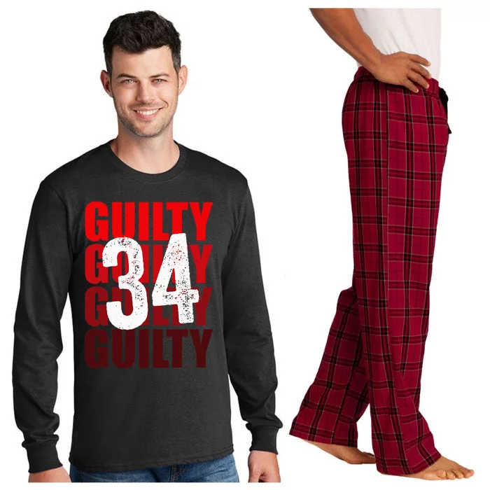 Trump Guilty 34 Counts Long Sleeve Pajama Set