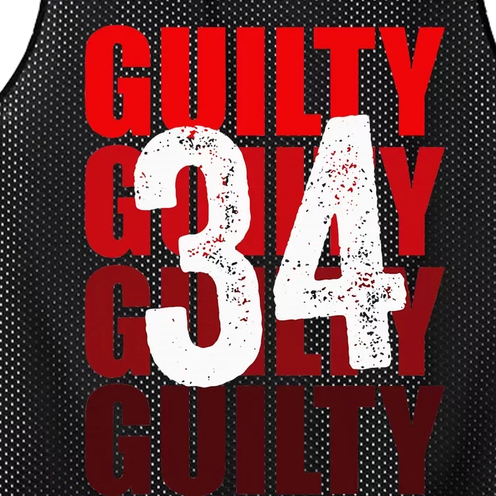 Trump Guilty 34 Counts Mesh Reversible Basketball Jersey Tank