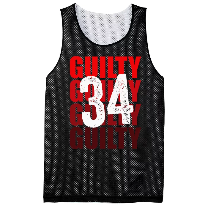 Trump Guilty 34 Counts Mesh Reversible Basketball Jersey Tank