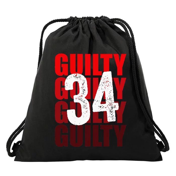 Trump Guilty 34 Counts Drawstring Bag