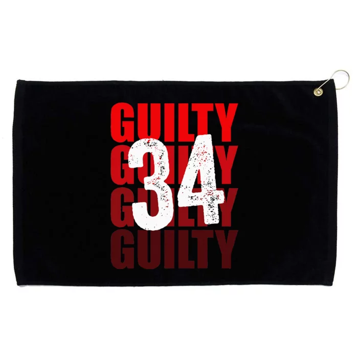 Trump Guilty 34 Counts Grommeted Golf Towel