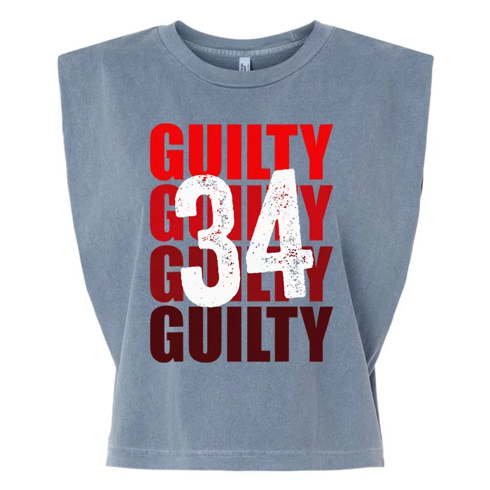 Trump Guilty 34 Counts Garment-Dyed Women's Muscle Tee