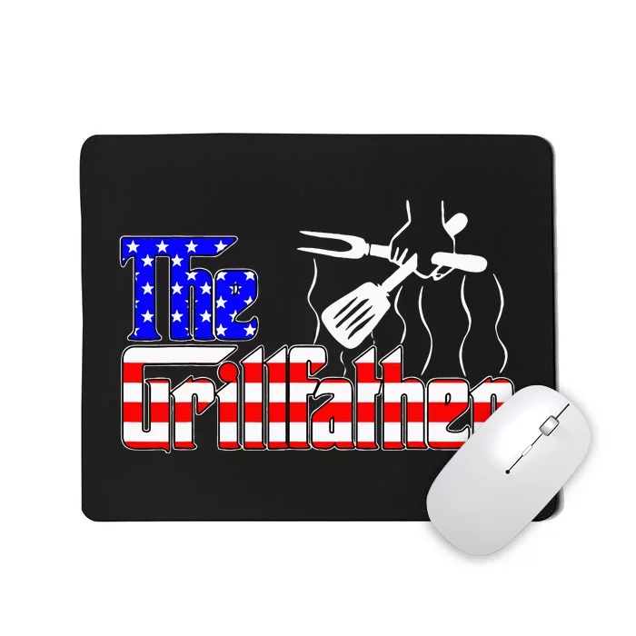 The Grillfather 4th Of July Funny Grilling BBQ American Dad Mousepad