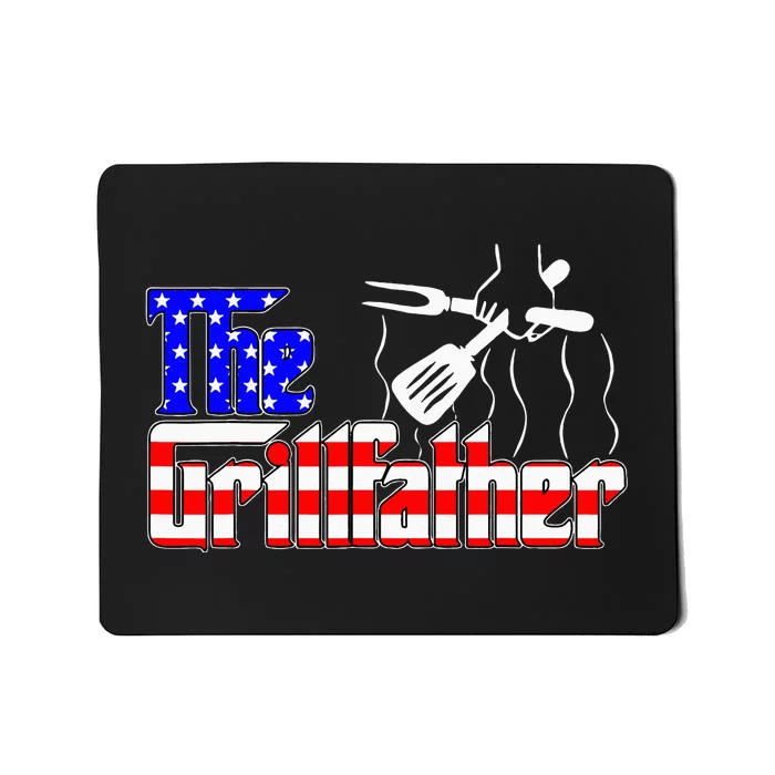 The Grillfather 4th Of July Funny Grilling BBQ American Dad Mousepad