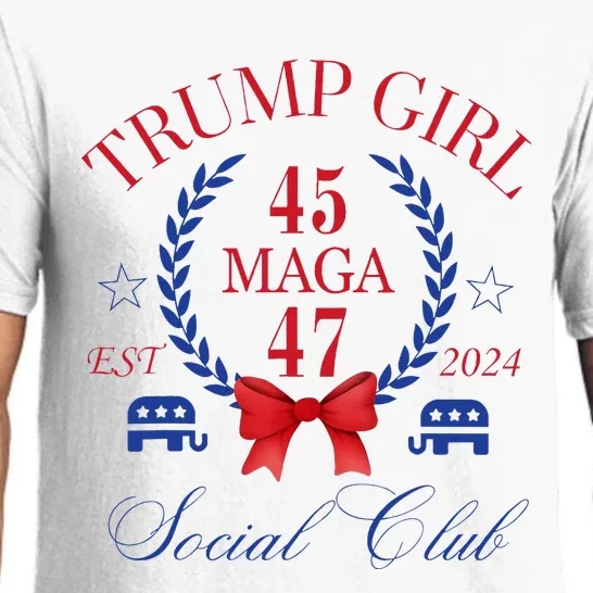 Trump Girl 45 47 Maga Est 2024 Social Club Happy Pajama Set