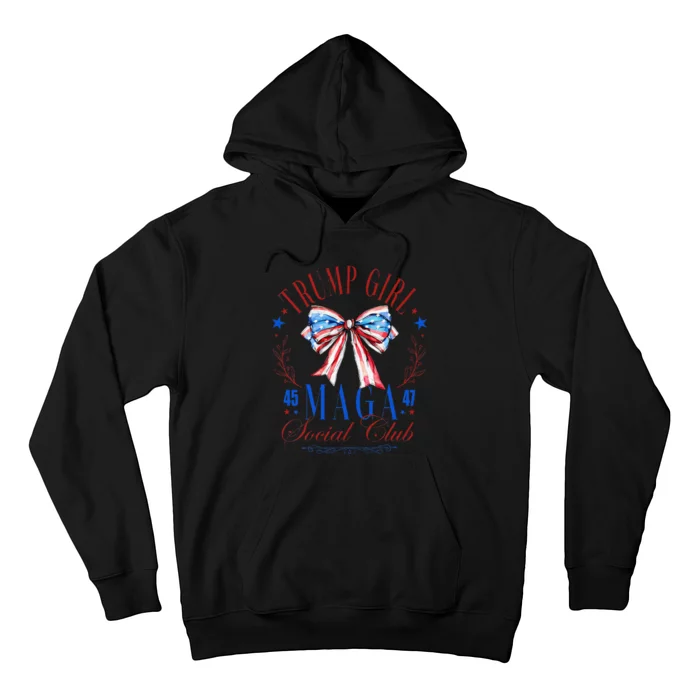 Trump Girl 45 47 Maga Est 2024 Social Club Happy 4th Of July Gift Hoodie