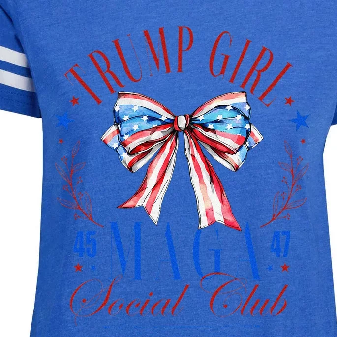 Trump Girl 45 47 Maga Est 2024 Social Club Happy 4th Of July Gift Enza Ladies Jersey Football T-Shirt