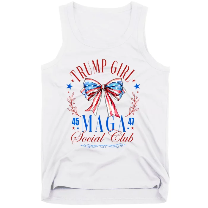 Trump Girl 45 47 Maga Est 2024 Social Club Happy 4th Of July Tank Top