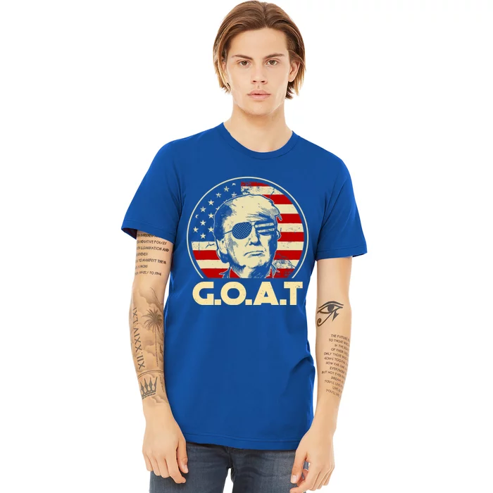 Trump Goat 45th Presidential Circle Back Election 2024 Gift Premium T-Shirt