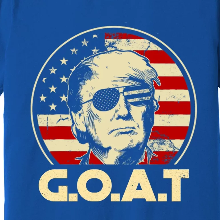 Trump Goat 45th Presidential Circle Back Election 2024 Gift Premium T-Shirt