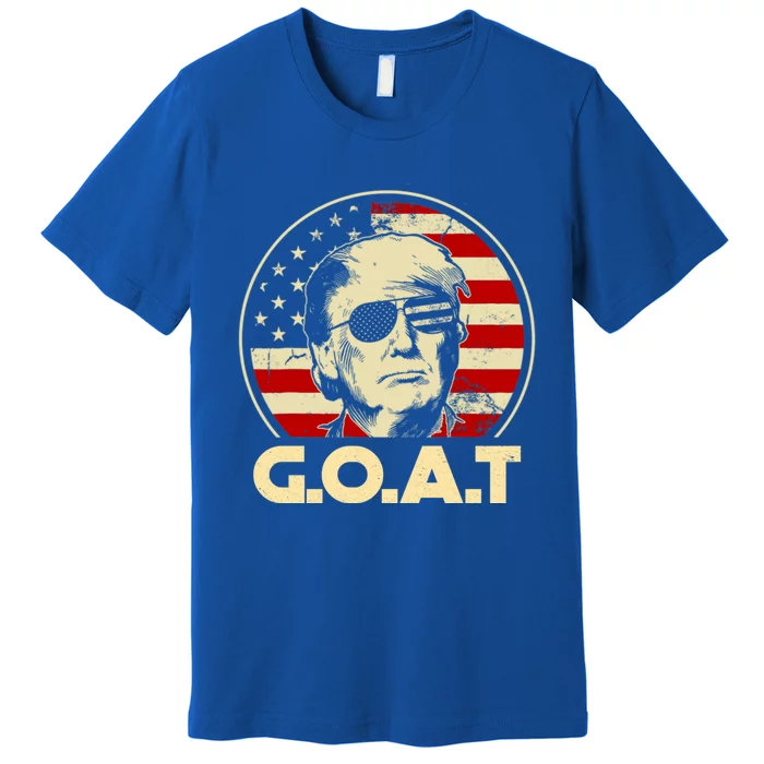 Trump Goat 45th Presidential Circle Back Election 2024 Gift Premium T-Shirt