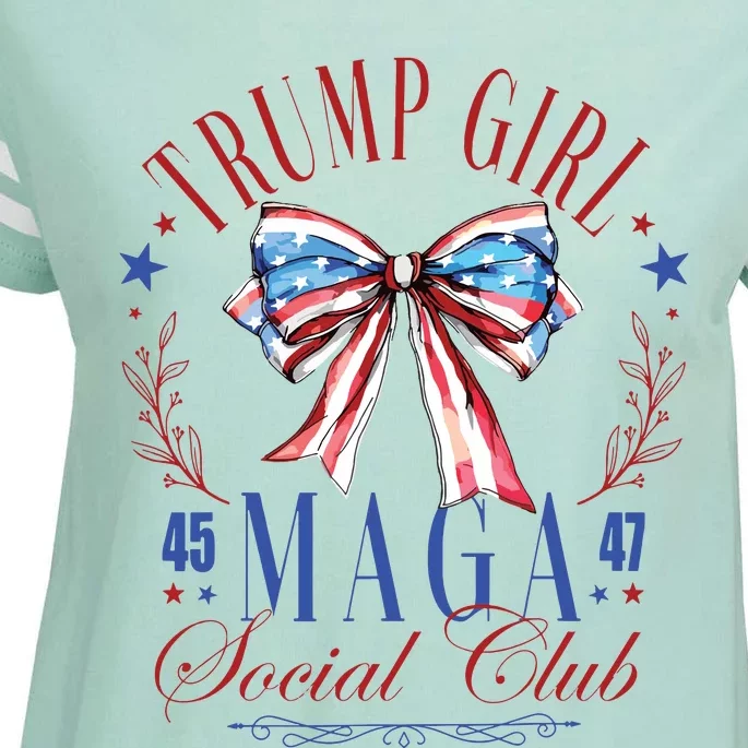 Trump Girl 45 47 Maga Est 2024 Social Club Enza Ladies Jersey Football T-Shirt