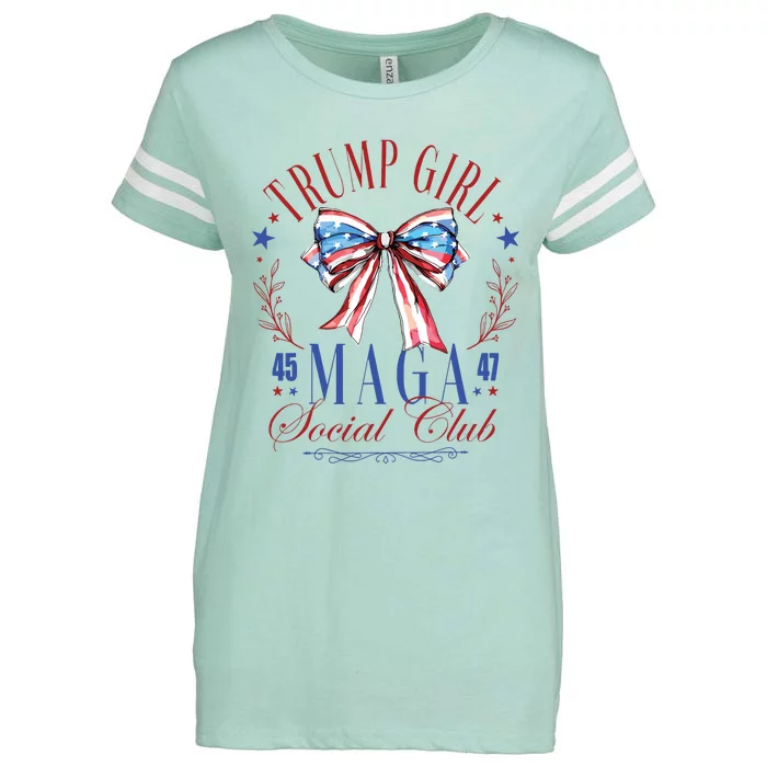 Trump Girl 45 47 Maga Est 2024 Social Club Enza Ladies Jersey Football T-Shirt