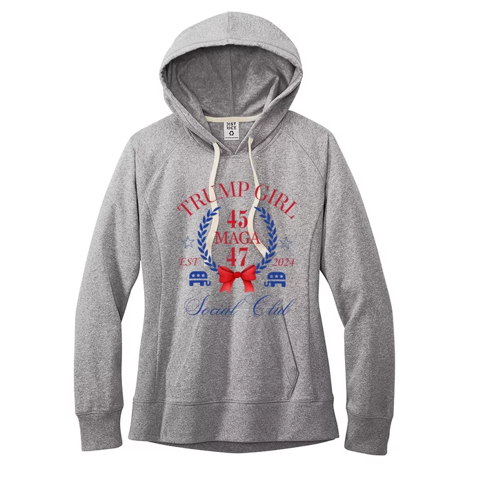 Trump Girl 45 47 Maga Est 2024 Social Club Women's Fleece Hoodie