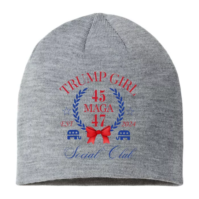 Trump Girl 45 47 Maga Est 2024 Social Club 8 1/2in Sustainable Knit Beanie