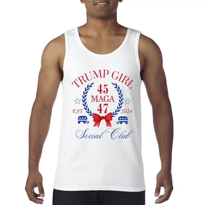 Trump Girl 45 47 Maga Est 2024 Social Club Tank Top