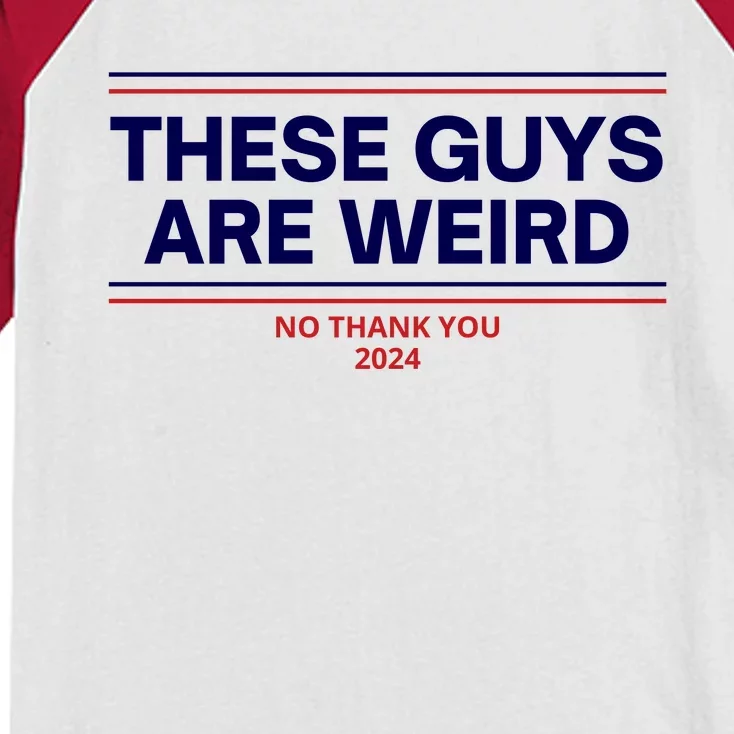 These Guys Are Weird No Thank You 2024 Funny Kids Colorblock Raglan Jersey