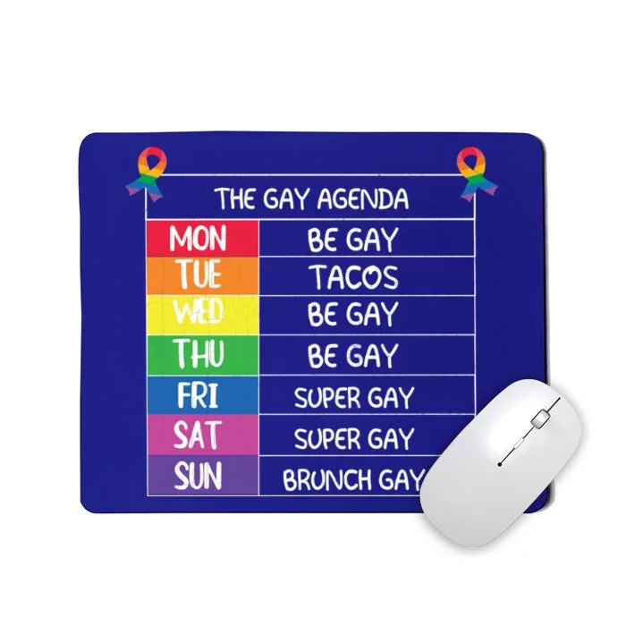 The Gay Agenda Funny Lgbtq Pride Month Supporter Graphic Gift Mousepad