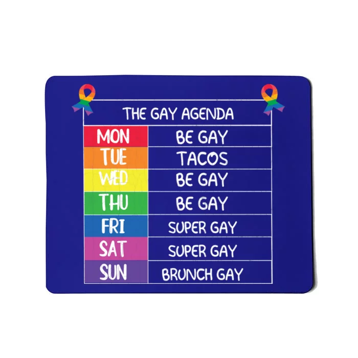 The Gay Agenda Funny Lgbtq Pride Month Supporter Graphic Gift Mousepad