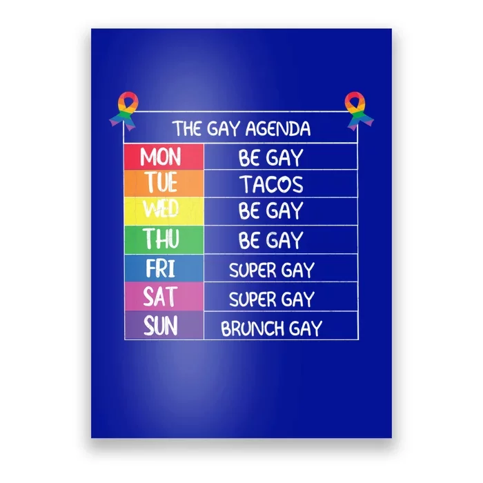 The Gay Agenda Funny Lgbtq Pride Month Supporter Graphic Gift Poster