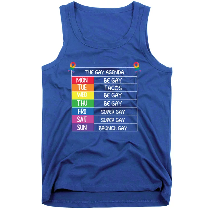 The Gay Agenda Funny Lgbtq Pride Month Supporter Graphic Gift Tank Top