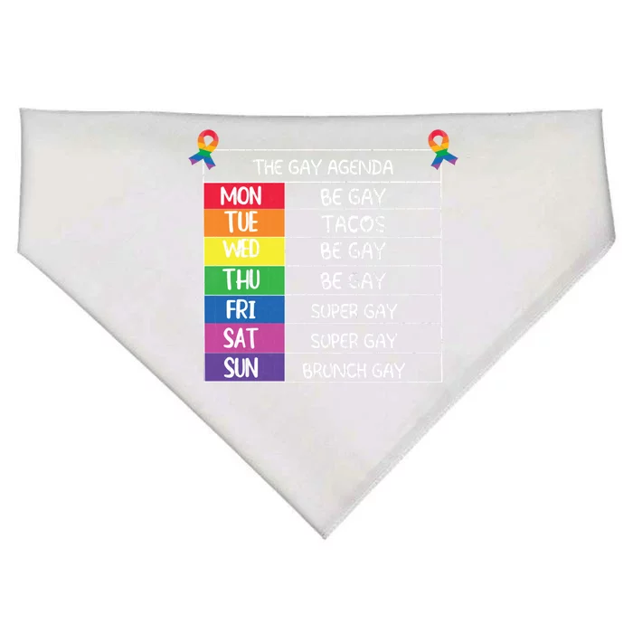 The Gay Agenda Funny Lgbtq Pride Month Supporter Graphic Gift USA-Made Doggie Bandana