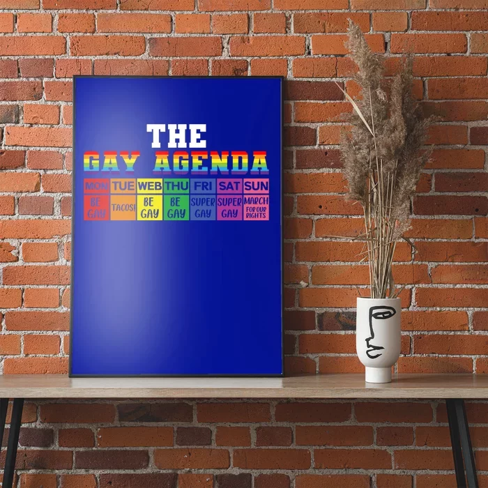 The Gay Agenda Funny Lgbtq Support Rainbow Flag Pride Month Gift Poster