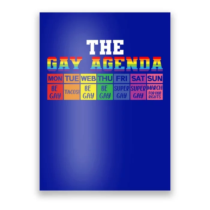 The Gay Agenda Funny Lgbtq Support Rainbow Flag Pride Month Gift Poster