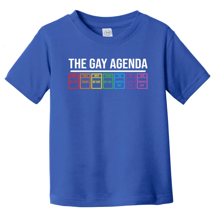 The Gay Agenda Lgbt Pride Funny Pride Month Great Gift Toddler T-Shirt