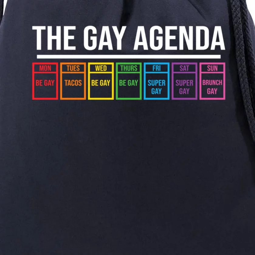 The Gay Agenda Lgbt Pride Funny Pride Month Great Gift Drawstring Bag