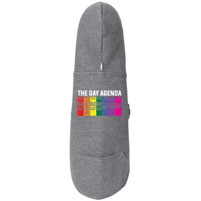 The Gay Agenda Lgbt Pride Gift Doggie 3-End Fleece Hoodie